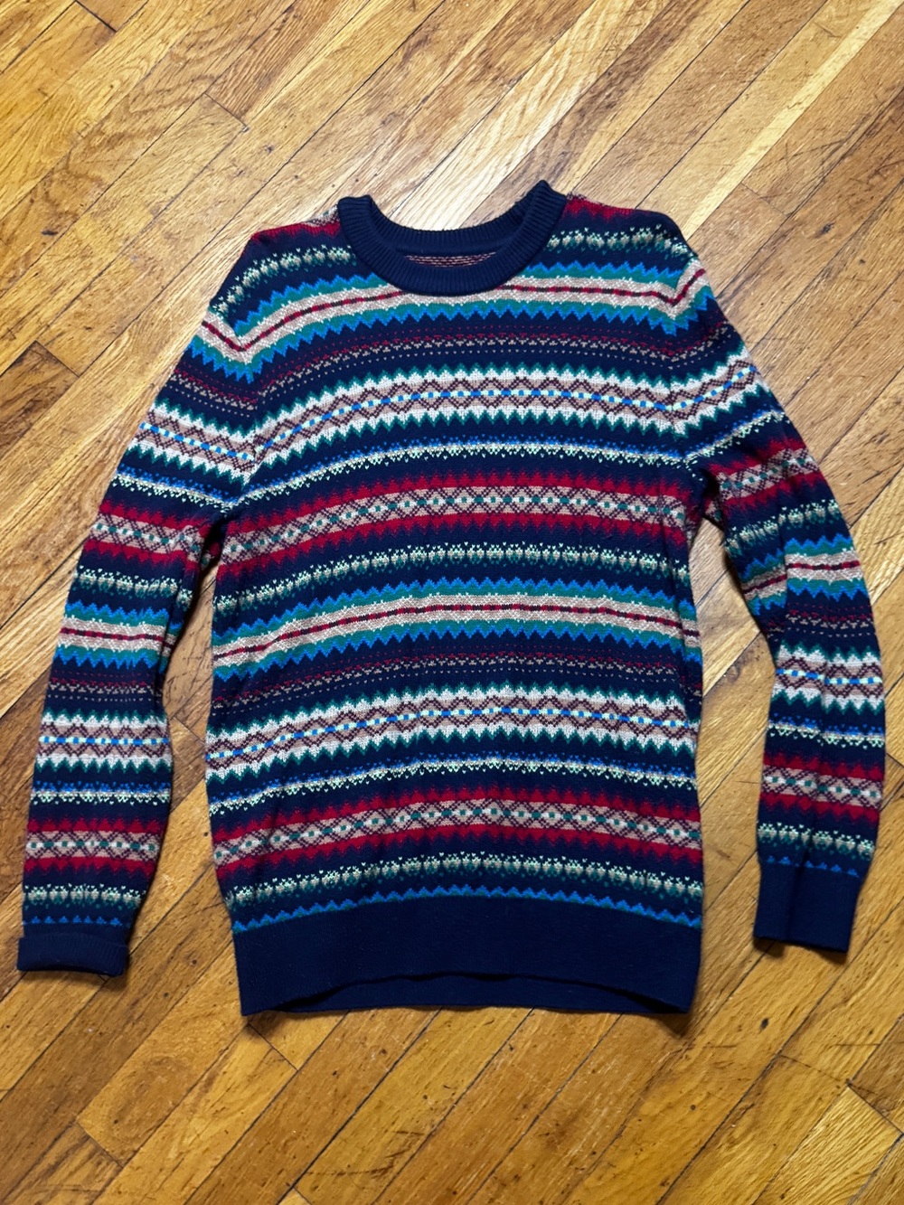 GAP Multicolor Fair Isle Crewneck Sweater - Navy Base